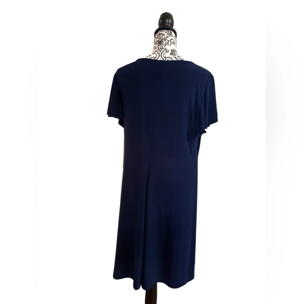 Nicole Miller Navy Blue Midi Dress NWT 1X - Picture 3 of 8